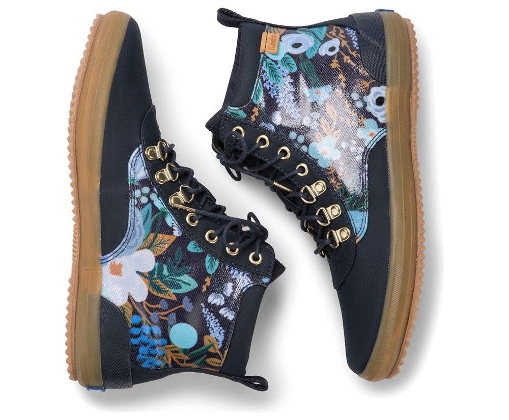 Keds Stiefel Damen Navy - Rifle Paper Co. Scout Water-Resistant Garden Party - EHK-825037